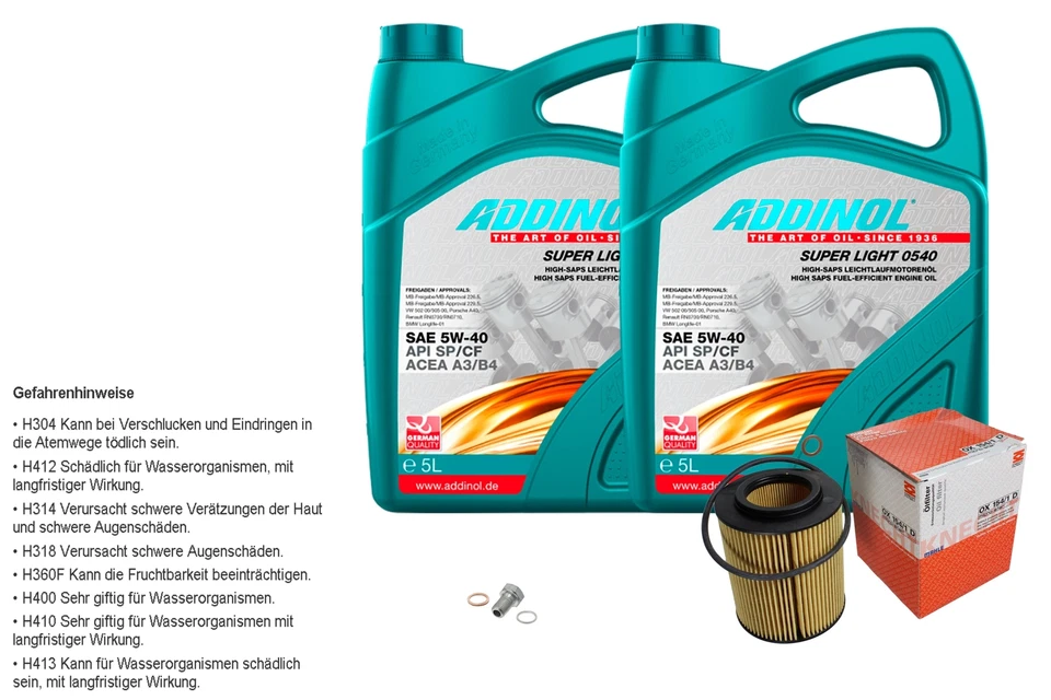 MAHLE Inspección Set 10L ADDINOL 0540 SUPER LIGHT 5W-40 Para BMW X5 E53 3.0i - Imagen 1 de 1