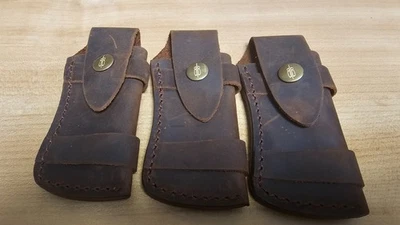 BNB Knives Pocket Knife Leather Sheath 3 PACK BRAND NEW - Image 1 of 3