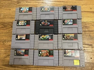 Lote de 12 juegos de Super Nintendo SNES Donkey Kong Mario All Stars Yoshi Island - Imagen 1 de 3