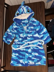 Blue Shark Bathrobe 100% Cotton XXS/3/4 - Picture 1 of 4