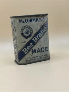 Maza de hojalata Bee Brand McCormick’s Spice años 30 antigua de colección metal completo Baltimore - Imagen 1 de 6