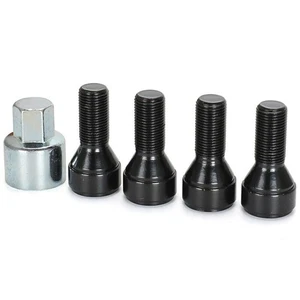 Black Alloy Wheel Locking Bolts For Bmw X4 F26 X5 E70 F15 F82 G05 M14x1.25/1.5 - Picture 1 of 31