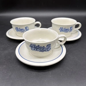 Vintage Pfaltzgraff Yorktowne Flat Cup and 6.5 Inch Saucer Set of 3 - Picture 1 of 3