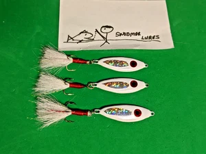 Señuelo holográfico blanco losa jigging de fundición de pesca SHAD de 3-3/4 oz - Imagen 1 de 6