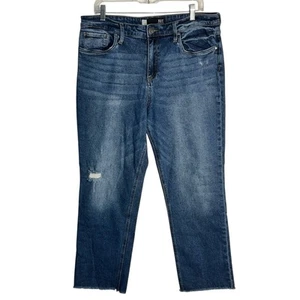 Jeans KUT From The Kloth Rachael mamma invecchiato orlo grezzo lavaggio medio taglia 14 - Foto 1 di 7
