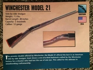 Winchester Model 21 Shotgun; Classic Firearms Photo Card from Atlas, exc. f/s - Bild 1 von 2