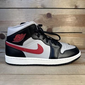 NEW Womens Size 12 Nike Air Jordan 1 Mid “Black College Grey Gym Red” BQ6472-060 - Picture 1 of 9