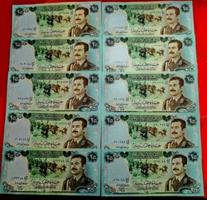 IRAQ - Lotto 10 banconote circolate da 25 dinars 1987 SADDAM HUSSEIN VF - Imagen 1 de 1
