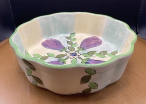 Heather Outlaw  Magnolia Essex Collection Oven Proof Hand Painted Eggplant Dish - Picture 1 of 15