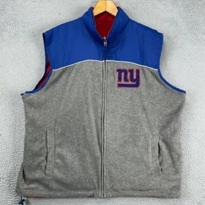 New York Giants Reversible Vest Mens XL Red Blue Grey Full Zip Sleeveless NFL - Picture 1 of 10