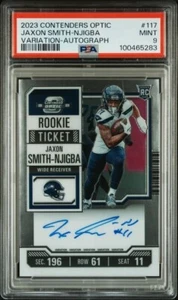 JAXON SMITH-NJIGBA 2023 Contenders Optic RC TICKET OC AUTO Image Variation PSA 9 - Picture 1 of 2