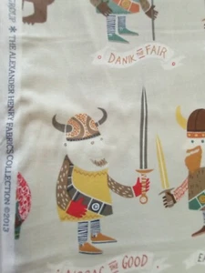 ALEXANDER HENRY THE VIKINGS CREAM PREMIUM COTTON PATCHWORK CRAFT APPAREL FABRIC - Picture 1 of 8