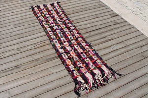 Alfombra de pasillo decorativa a rayas vintage Turkish Kilim de 18""x66"" corredor - Imagen 1 de 8