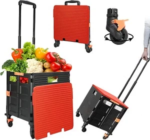 Carrito de compras plegable carro de transporte con tapa plegable mango extensible 50 kg - Imagen 1 de 15