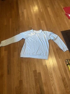 P. J Salvage sweatshirt ice blue with snowflakes MSRP 98$ B8 Small - Picture 1 of 7