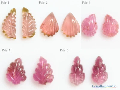 Carved Leaf Tourmaline Gemstone, Tourmaline Carved Stone, Multi Color Tourmaline - Image 1 of 4
