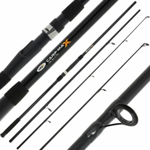 Carp Fishing Rod 3pc 12ft / 3.6m Fibreglass Black Rod + 2.75lb Test Curve 1 2 3 - Picture 1 of 7