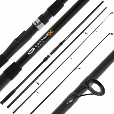Carp Fishing Rod 3pc 12ft / 3.6m Fibreglass Black Rod + 2.75lb Test Curve 1 2 3 - Image 1 of 4