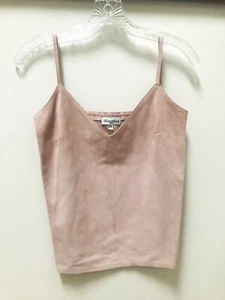 Revillon Paris Lamb suede leather tank light rose size small 36 - Picture 1 of 2