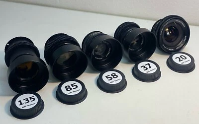 Helios Cine LENSES Cinemod Bokeh SET 20 37 58 85 135 Canon EF BTF Mir JUPITER - Image 1 of 4