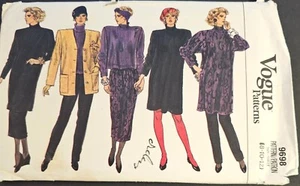 VTG VOGUE 1986 SEWING PATTERN 9698 SIZES MISSES' 8/10/12 UNCUT  (A2) - Picture 1 of 5