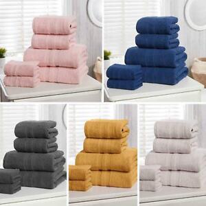 6 Piece Towel Bales Complete Luxury 100% Cotton Soft 500gsm Bathroom Towels Sets