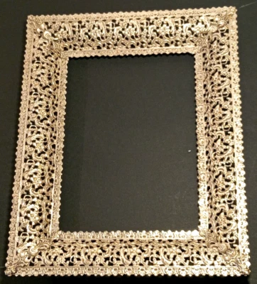 CORNICE-PORTAFOTO-VINTAGE-IN METALLO ARGENTATO-D'EPOCA-ANTICO-USATO - Immagine 1 di 4