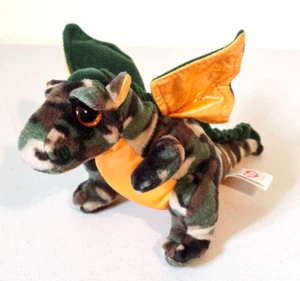 2016 Ty Beanie Baby RAZOR il DRAGO MIMETICO peluche 6" - Foto 1 di 6