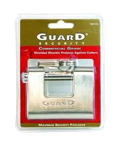 Guard Security Heavy Duty Shackle Padlock Commercial Grade Stainless/Brass 3.25" - Picture 1 of 1