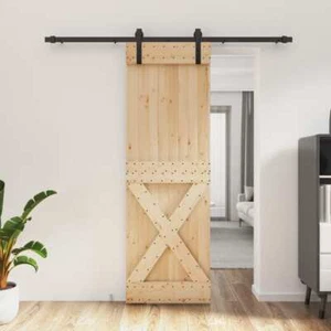 Sliding Door with Hardware Set 70x210 cm Solid Wood Pine vidaXL - Picture 1 of 11