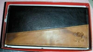 Scheckbuch ANAHEIM ENTEN schwarz und braun Leder geprägt Box 27 NEU - Bild 1 von 1