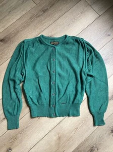 Vintage Geiger Kelly grün Strick Baumwolle Cardigan Pullover Gr. 42 Damen - Bild 1 von 9