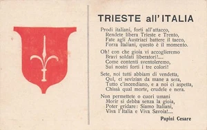 23-42D) CARTOLINA TRIESTE ALL'ITALIA VERSI PAPINI CESARE - Picture 1 of 2