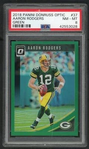 2018 Aaron Rodgers Panini Donruss Optic Green #37 /5 PSA 8 - Bild 1 von 2