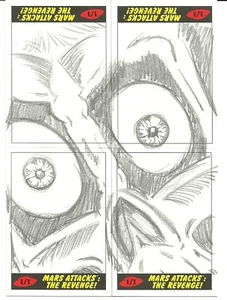 2017 Topps Mars Attacks The Revenge ! 4 Card Puzzle Sketch by Anthony Skubis - Picture 1 of 1
