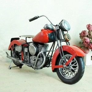 Collectible Iron Motorcycle Sculpture Retro Handcrafted Metal Motorbike Model - Picture 1 of 13