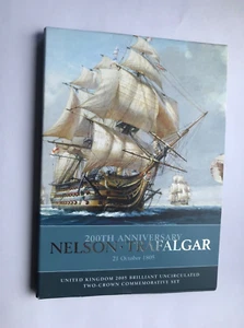 2005 Nelson & Trafalgar Royal Mint Brilliant Uncirculated Five 5 Pound Pack BU - Picture 1 of 13