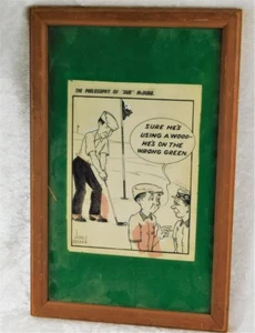 VTG 1967 JOEL ROSEN FT WORTH TX DUB McDUBB GOLF GOLFING ORIGINAL COMIC STRIP ART - Picture 1 of 9