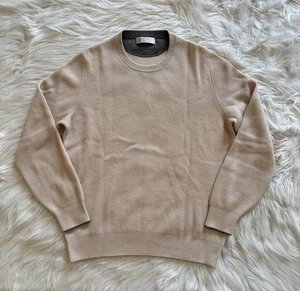 Suéter Pullover Brunello Cucinelli 100% Cachemira Tejido Acanalado Beige 52 - Imagen 1 de 6