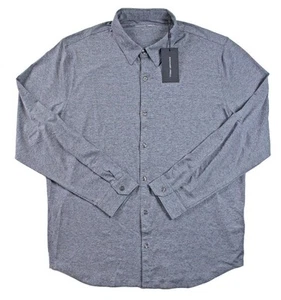 Zachary Prell Mens Shirt L Regular Fit Knit Long Sleeve Button Front Blue $148 - Picture 1 of 6