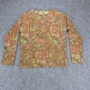 Vintage Goldworm 60s Merino Wool Long Sleeve Top Italy Size 14 Multicolor  - Picture 1 of 7