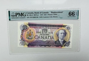 Banco de Canadá 1971 $10 BC-49cA *Reemplazo DY PMG-66 EPQ. Prefijo puede variar. - Imagen 1 de 2