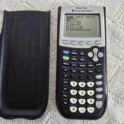 Texas Instruments TI-84 Plus Graphing Calculator – Tested & Working w/ Cover - Image 1 of 4