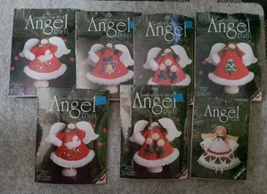 Lot 7 Angel Cross Stitch Ornament Kits Clothes Pins - Picture 1 of 5