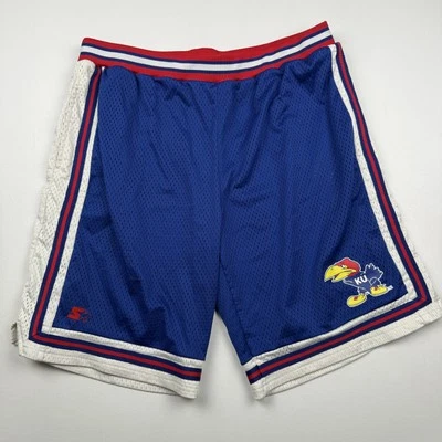 Kansas Jayhawks Shorts Mens 2XL Blue White NCAA Basketball Starter College Vault - Image 1 of 4