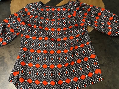 Blusa Milly of New York Floral Lunares Detalle Botón 100% Seda Mujer Talla 4 Foto 1 de 4