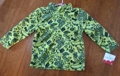 Chaqueta ligera con cremallera para niños pequeños 3T amarillo claro verde con patrón, nueva con etiqueta Foto 1 de 4