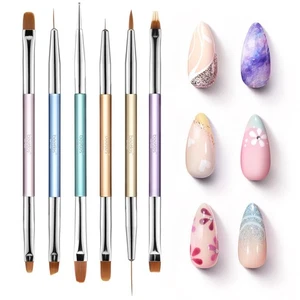 Käfer Gel Nail Art Pinsel 6 Stück Doppelendig Fingernail Art Design Stifte Gel - Bild 1 von 8