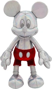 Disney Parks Disney100 Plush Silver & Red Mickey Mouse 12 1/2 Inch New Ship - Picture 1 of 11