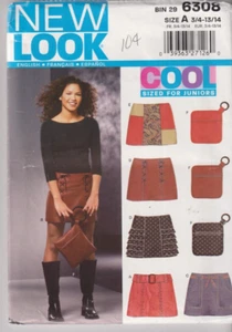 6308 NEW LOOK - SKIRTS & BAG - JR Sz 3/4-13/14 W 22-27" - Picture 1 of 2